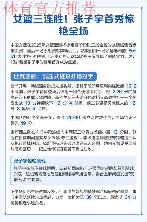 全国青少年三大球运动会女篮揭幕战打响 张子宇交出完满“答卷” 全国青少年三大球运动会女篮揭幕战打响 张子宇交出完满“答卷”