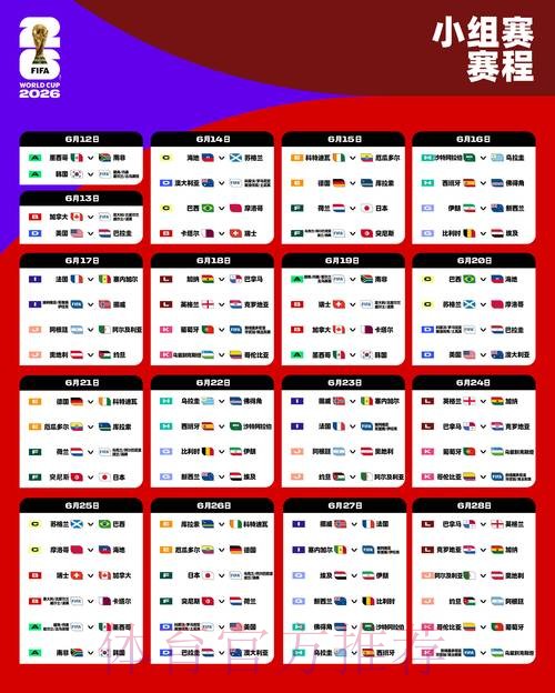 2026世界杯比赛时间中国时间